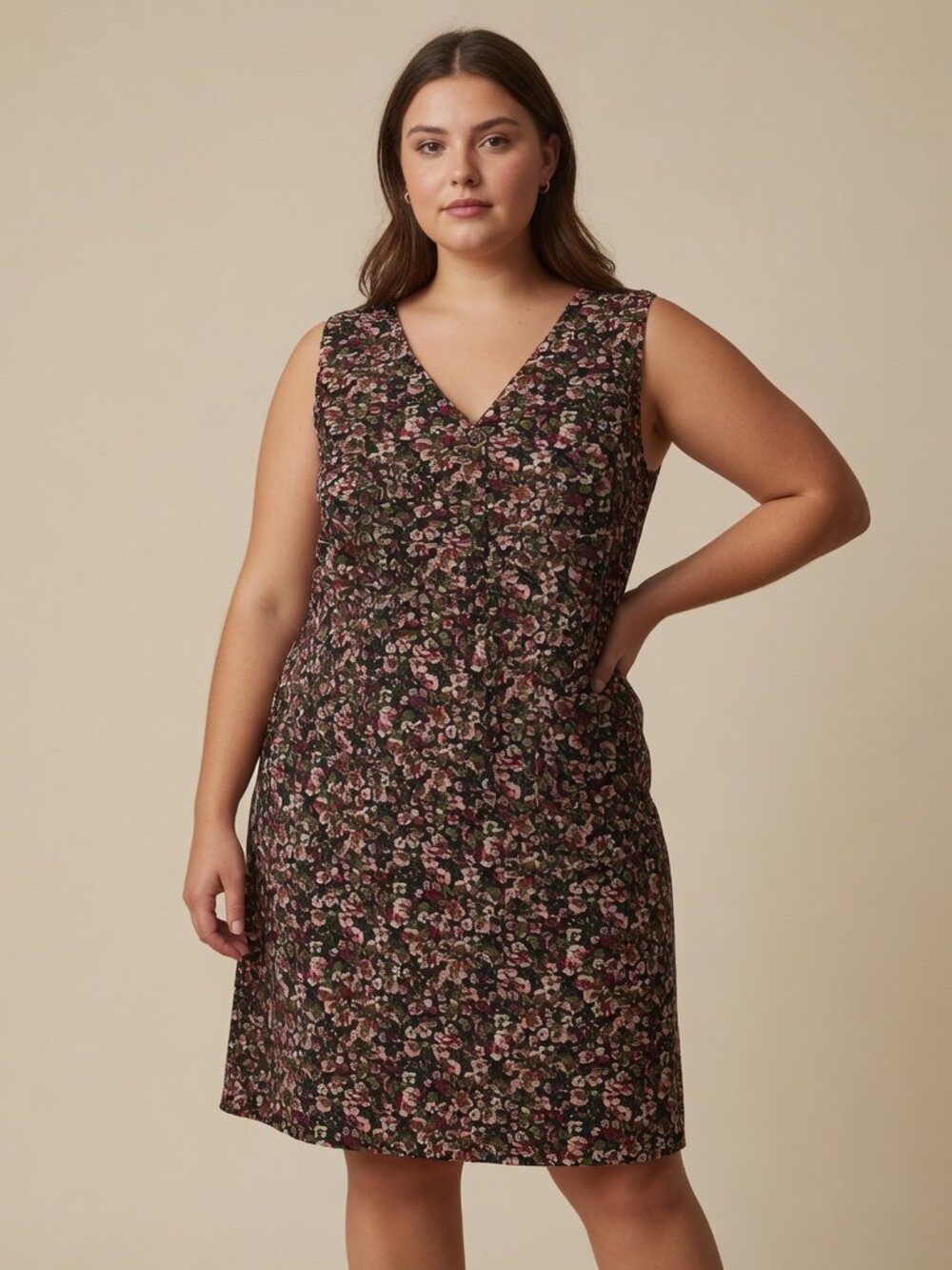 *BloomChic Floral Print Sleeveless V Neck Midi Dress NWT 1X